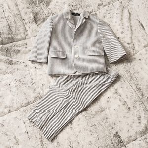 Toddler Boys Seersucker Suit 2 Piece 12-18mo